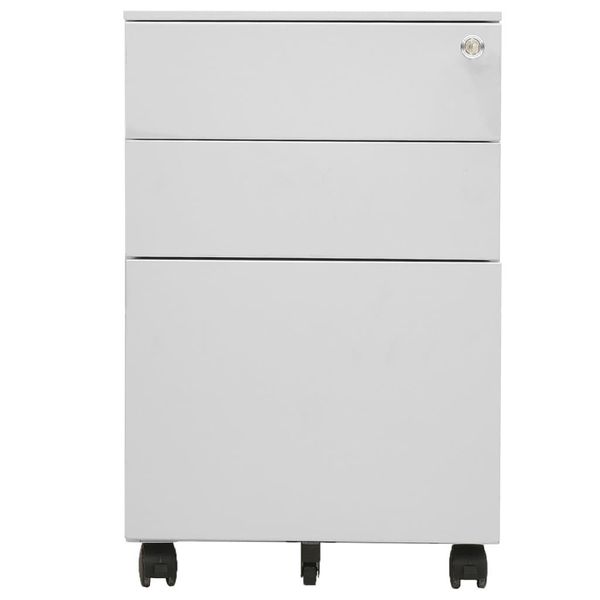Armadio Per Archiviazione Con Rotelle Grigio Chiaro 39X45X60 Cm Acciaio-image