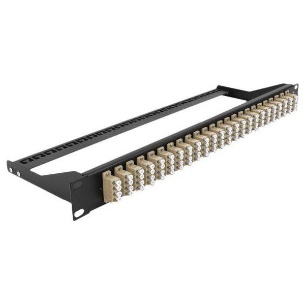Delock - Patch Panel - Rack Montierbar - Lc Quad Mm X 24 - Schwarz, Beige - 1U - 48.3 Cm (19")"-image