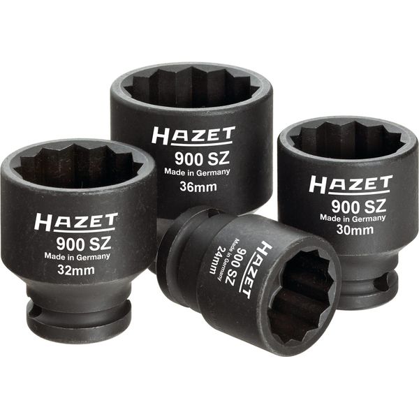 Hazet Set Di Trasmissione, Albero Motore, Semiasse 900SZ/4 Quadrato Cavo 12,5 Mm (1/2 Pollice) Profilo Di Trazione Doppio Esagono Esterno 24 - 36 Numero Di Utensili: 4-image