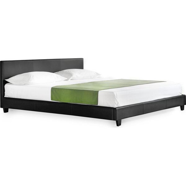 Letto Imbottito Corium® 'Barcelona' (140 X 200 Cm) (Nero) - Con Rivestimento In Pelle Finta / Pelle Finta / Moderno / Con Rete A Doghe /-image