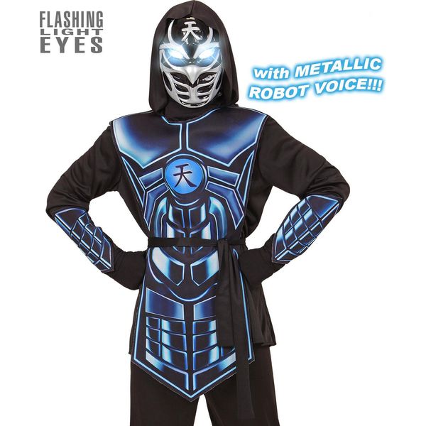 Costume Da Bambino Cyber Ninja Taglia 128-164Cm- Il Combattente Perfetto 164Cm - 14-16 Anni-image
