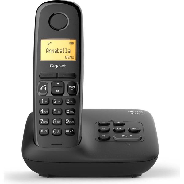 Gigaset A270A - Telefono Cordless - Segreteria Telefonica Con Identificativo Del Chiamante - Dect\Gap - Nero (S30852-H2832-B101)-image
