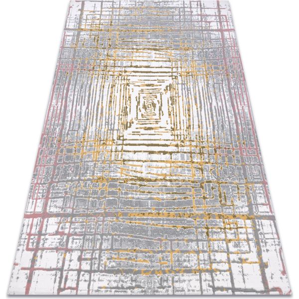 Tappeto Acrilico Uskup Astrazione 353 Avorio / Giallo Multicolore 80X300 Cm-image