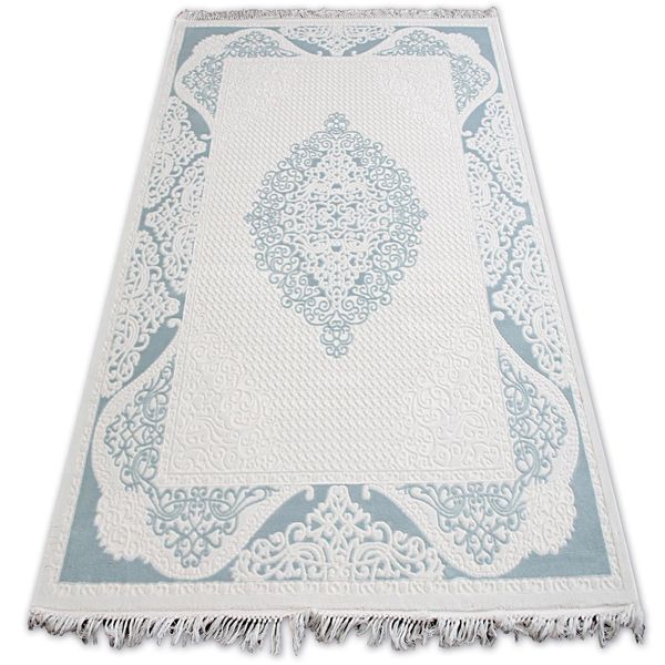 Tappeto Acrilico Mirada 5416 Blu ( Mavi ) Frange Azzurro 80X300 Cm-image