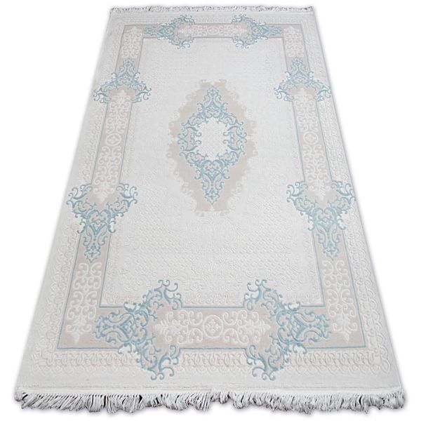 Tappeto Acrilico Mirada 5417 Blu ( Mavi ) Frange Beige 100X300 Cm-image