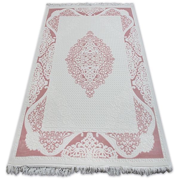 Tappeto Acrilico Mirada 5416 Pastello ( Rosa Cipria ) Frange Rosa 80X300 Cm-image