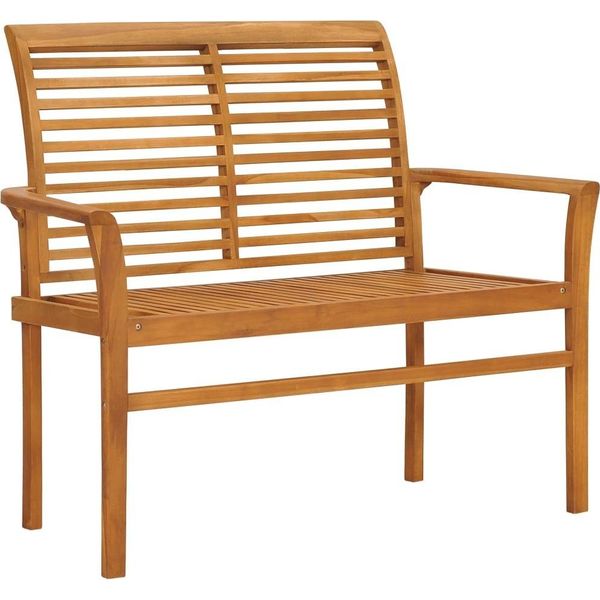 Syfax™ Panca Da Giardino Con Cuscino Blu Reale 112 Cm In Legno Di Teak-image