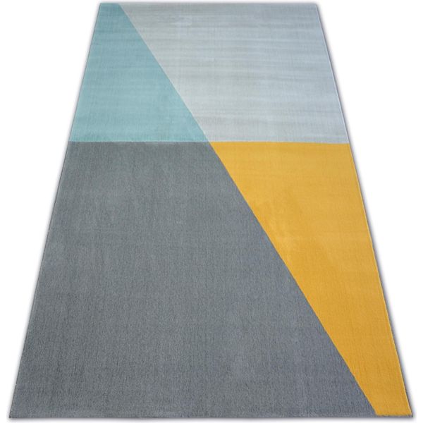 Tappeto Scandi 18487/572 - Trapezio Trapezi Grigio Oro Turchese Multicolore 80X150 Cm-image