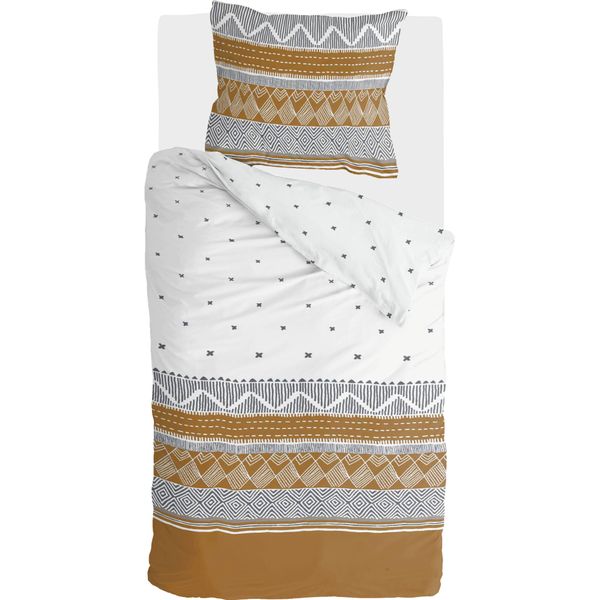 Walra Biancheria Da Letto Ikat Dreams Bianco / Cognac - 135X200 Cm-image
