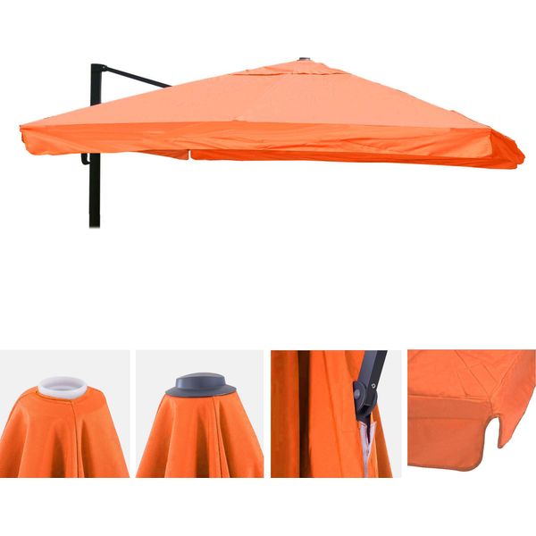 Coperta Di Ricambio Per Ombrellone A Semaforo Di Lusso HWC-A96 Con Sportello, Copertura Per Ombrellone, 3X4M (Ø5M) Poliestere 4Kg ~ Terracotta-image