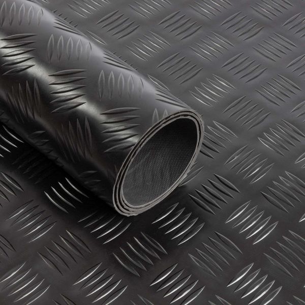 Pavimento In Pvc Diamond Cut Black Larghezza: 120 Cm, Lunghezza: 400 Cm-image
