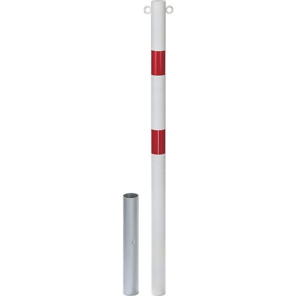 Alberts 782153 Palo Di Sbarramento Stabo, Da Inserire Nel Calcestruzzo, Rimovibile, Bianco, Paletto Ø 60 Mm, Altezza Dal Suolo 100 Cm-image