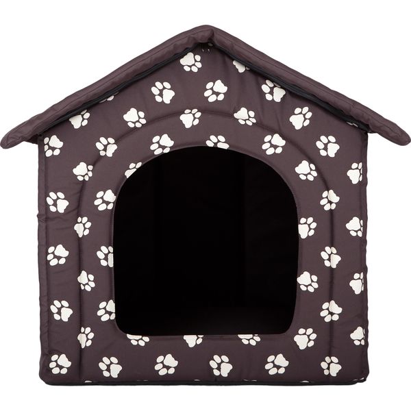 Cuccia Per Cani, Cuccia Per Cani, Letto Per Cani, Casa Per Gatti, Grotta Per Animali Xl - 60X55 Cm Marrone Con Zampe-image