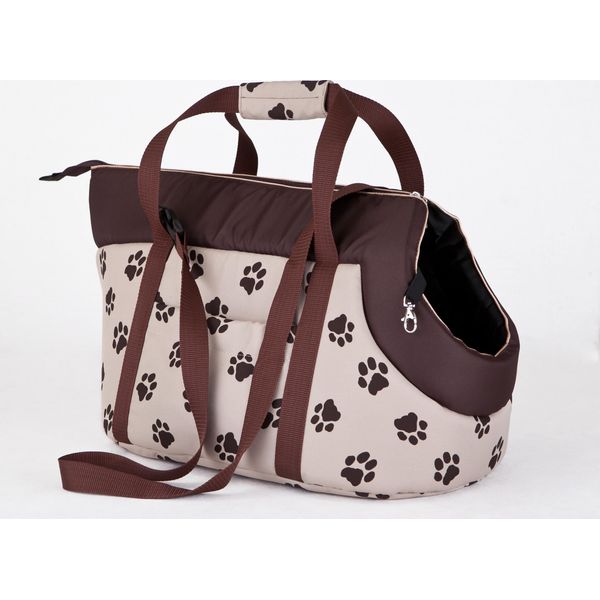 Hobbydog Borsa Per Cani Borsa Per Cani Borsa Per Trasporto Borsa Per Cani - Taglia: Xl - Beige Con Zampe-image