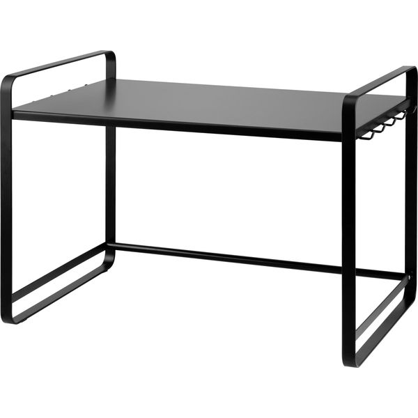Ripiano Per Microonde Bremermann, Ripiano Per Panettieri Con 2 Guide Di Aggancio Integrate, In Metallo Nero-image