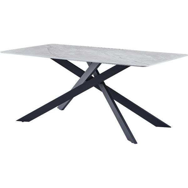 Tavolo Da Pranzo Casadolce Martela 1.8, Grigio, 180X90X75 Cm, Piano In Pietra Sinterizzata, Motivo Marmo, Gambe In Metallo-image