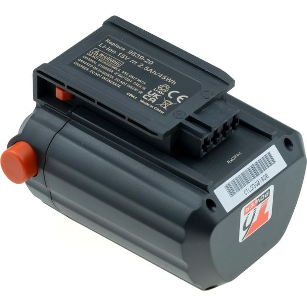 Batteria T6 Power Per Gardena Powermax Li-18/32, Li-Ion, 18 V, 2500 Mah (45 Wh), Nero-image