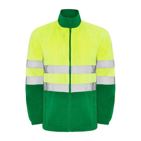Roly Workwear HV9305 | Giacca In Pile Altair Hi-Viz Con Strisce Riflettenti - Colore: Garden Green 52/Fluor Yellow 221 - Taglia: 3XL-image