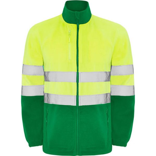 Roly Workwear HV9305 | Giacca In Pile Altair Hi-Viz Con Strisce Riflettenti - Colore: Garden Green 52/Fluor Yellow 221 - Taglia: Xl-image