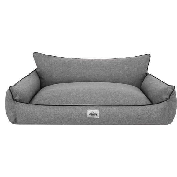 Letto Ortopedico Per Cani Joker Letto Per Cani Divano Letto Cestino Materasso Letto Per Animali Xl 82X63 Cm Grigio Sembra Lino-image