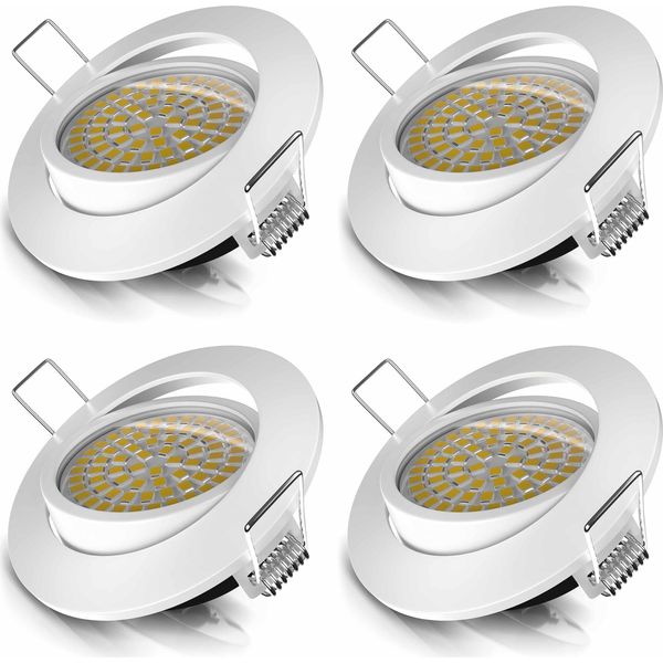 Brandson 4X Led Faretto Da Incasso Orientabile Bianco Caldo 3000K Faretto Da Soffitto / Faretto Da Soffitto 5W - 320 Lumen-image