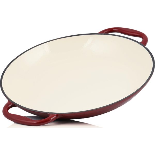 Padella Per Paella Mahlzeit | Ø 35 Cm | Ciliegio Scuro | Due Manici, Ghisa, Smaltata, Induzione-image