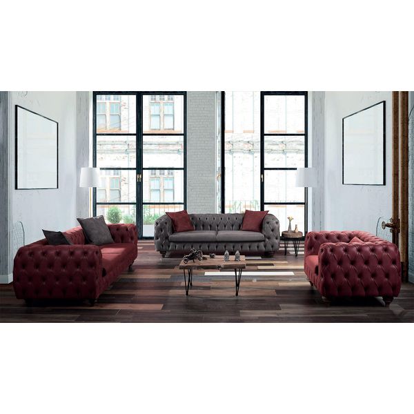 Nobile Divano Imbottito Di Design Set Di Sedili Chesterfield Divani Divani Nuovi-image