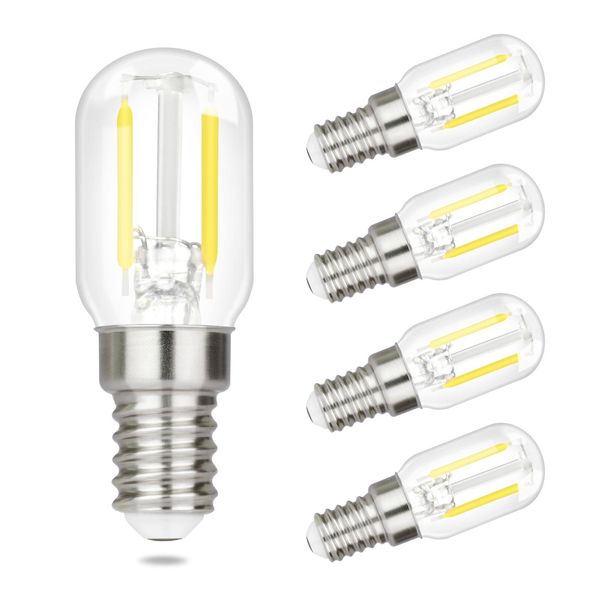 Zmh 4 Pezzi Lampadina E14 Led Bianco Freddo N Lampada Vintage T22 Led 6000K E14 Lampadine 2W Lampadine Edison-image