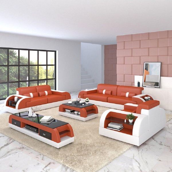 Set Di Divani 3+1+1 Posti A Sedere Design Divano Imbottito-image