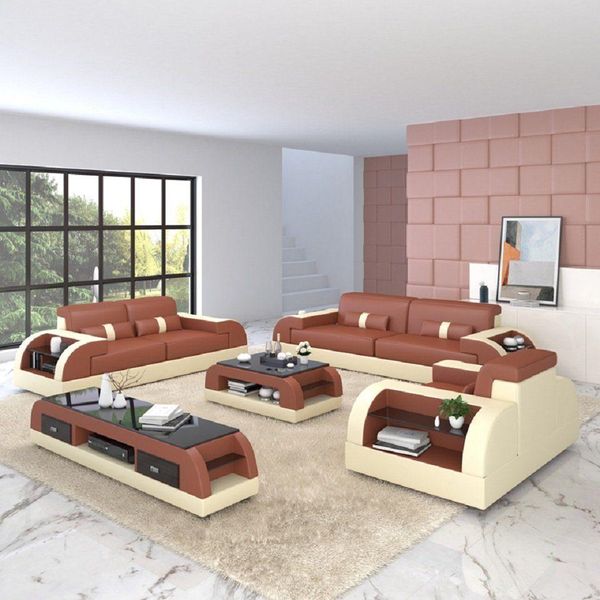 Set Di Divani 3+1+1 Posti A Sedere Design Divano Imbottito-image