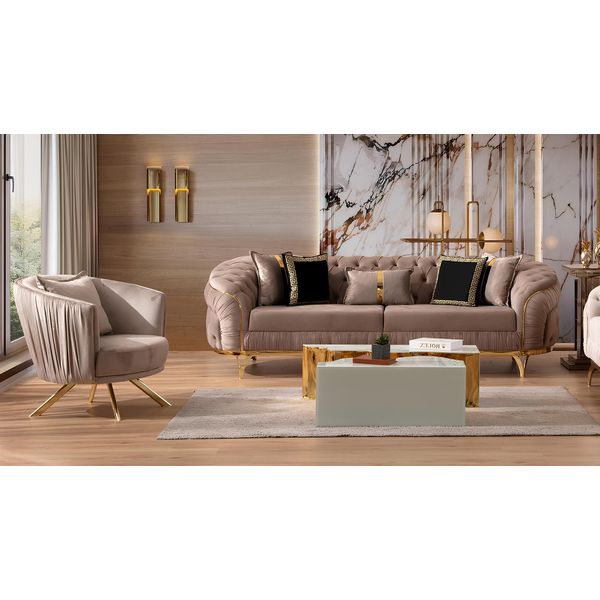 Set Di Divani 31 Posti In Tessuto Designer Divano Chesterfield Moderno-image