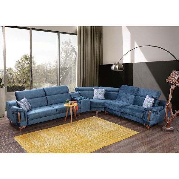 Divano Angolare Per Il Soggiorno Divano A L Divano Moderno Di Design Tessile Jvmoebel-image