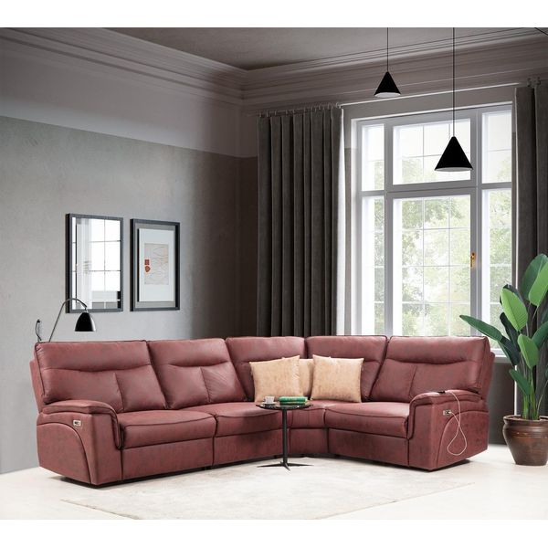 Divano Angolare Di Lusso Divano Rosso Divano A L Mobili Imbottiti Moderni Soggiorno Di Design Jvmoebel-image