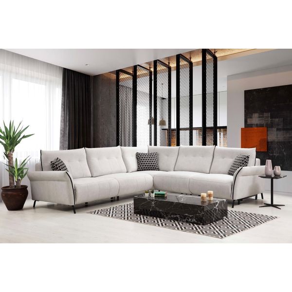 Divano Da Salotto A L Design Moderno Tessuto Tessuto Divano Di Lusso Imbottito Jvmoebel-image