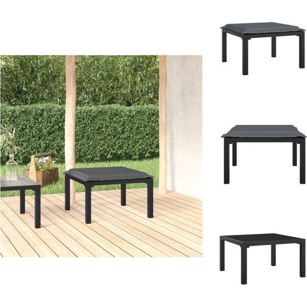 Vidaxl Sgabello Da Giardino Con Cuscini In Poly Rattan Nero E Grigio - Elementi Per Divani Da Giardino-image