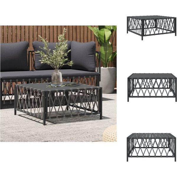 Vidaxl Tavolo Da Giardino Antracite 70X70X34 Cm In Tessuto - Elementi Per Divani Da Giardino-image