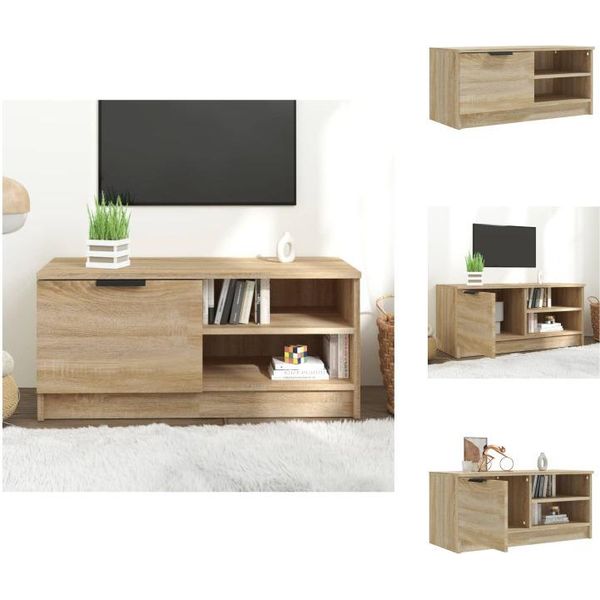 Mobile Tv Vidaxl Rovere Sonoma 80X35X36,5 Cm Materiale A Base Di Legno - Mobili Tv-image