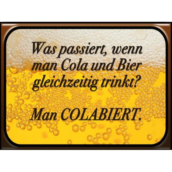 Vianmo Insegna In Legno 30X40 Cm Was Passiert Wenn Cola Und Bier-image
