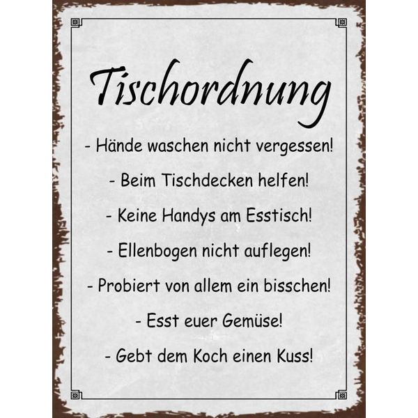 Vianmo Insegna In Legno 40X30 Cm Tischordnung HäNde Waschen-image