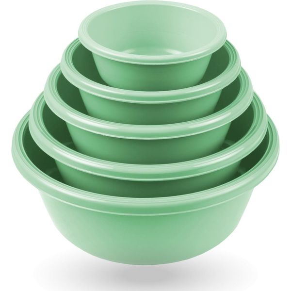 Set Di Ciotole Per La Miscelazione (5 Pezzi), Ciotole Per La Pasta, Set Di 5 Ciotole Per La Miscelazione In Plastica (0,7L - 6L), Ciotole Per Insalata Impilabili Per La Cucina-image