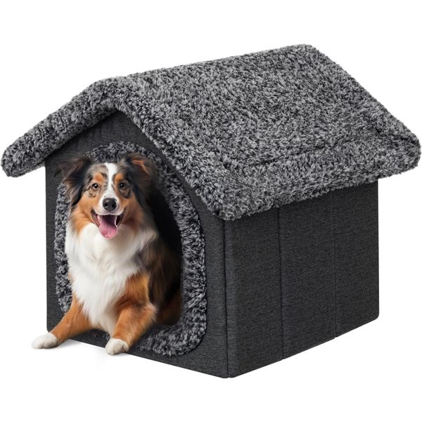 Cuccia Per Cani Casa Grotta Per Cani Cuccia Per Gatti Cuccia Per Cani Grotta Per Gatti Casa Per Cani Cuscino Per Gatti Casa Soffice, Nero, 46X52X53 Cm-image