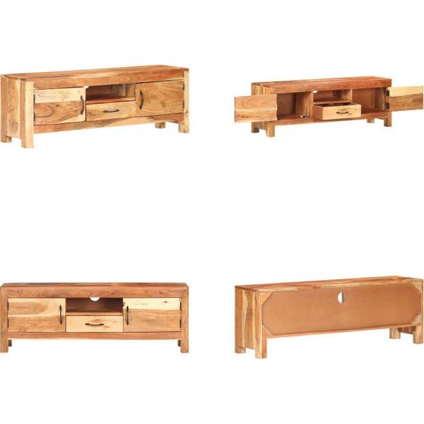 Vidaxl Mobile Tv 116X30X40 Cm In Legno Massiccio Di Acacia - Mobile Tv - Mobili Tv - Mobili Tv - Credenza-image