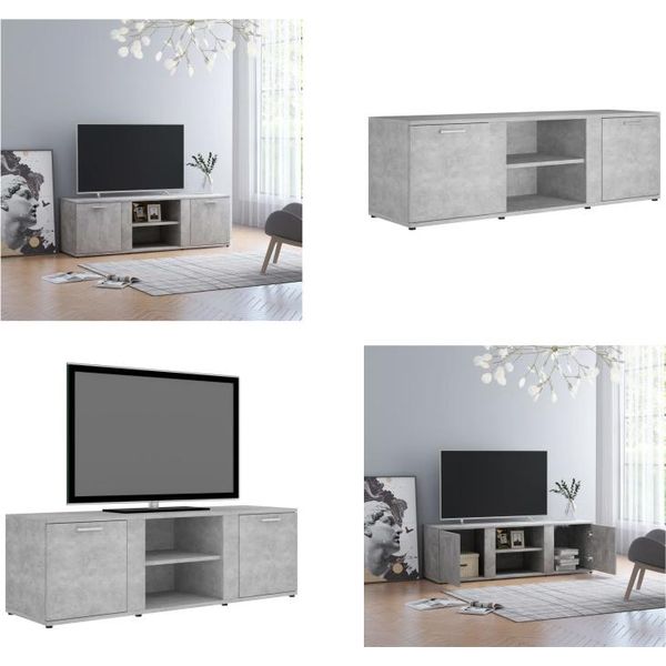 Vidaxl Mobile Tv Grigio Cemento 120X34X37 Cm Materiale A Base Di Legno - Mobile Tv - Mobile Tv - Tavolo Tv - Tavoli Tv-image