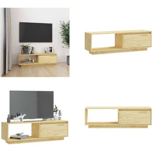 Mobile Tv Vidaxl 110X30X33,5 Cm In Pino Massiccio - Mobile Tv - Mobili Tv - Mobili Tv - Mobili Tv-image