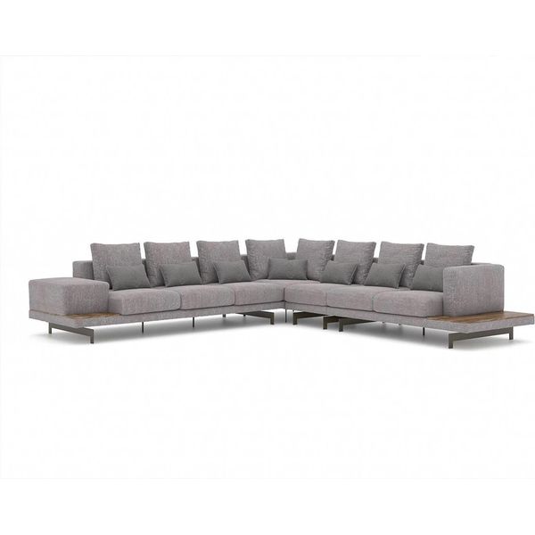 Divano Grigio Divano A L Arredamento Tessile Di Design Divano Imbottito Soggiorno Jvmoebel-image