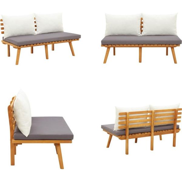 Vidaxl Panca Da Giardino Con Cuscino 115 Cm In Legno Massiccio Di Acacia - Panca Da Giardino - Panche Da Giardino - Panche - Panchine-image