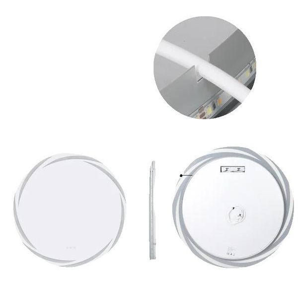 Specchio Da Parete Per Bagno, Luce Led Illuminata, Funzione Antiappannamento, 80 Cm (32 Pollici)-image