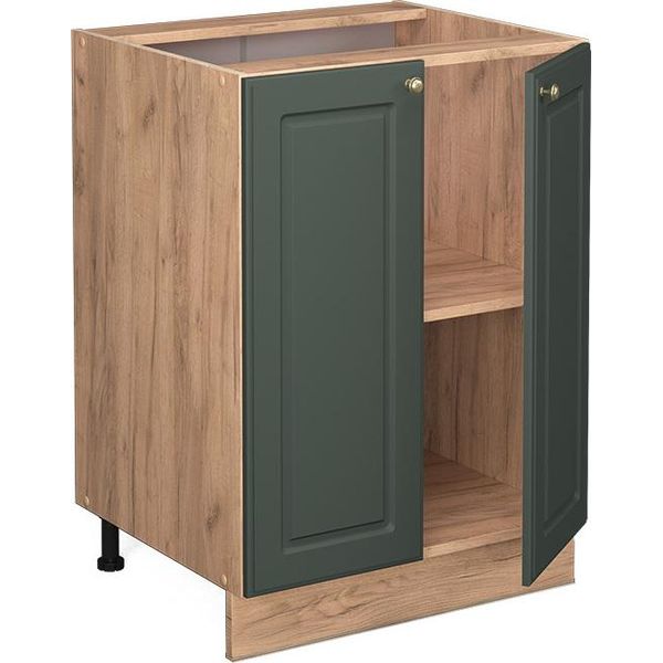 Vicco Mobiletto Base Cucina Fame-Line, 60 Cm , Pt Marmo, Verde-Oro Country House/Quercia Dorata-image