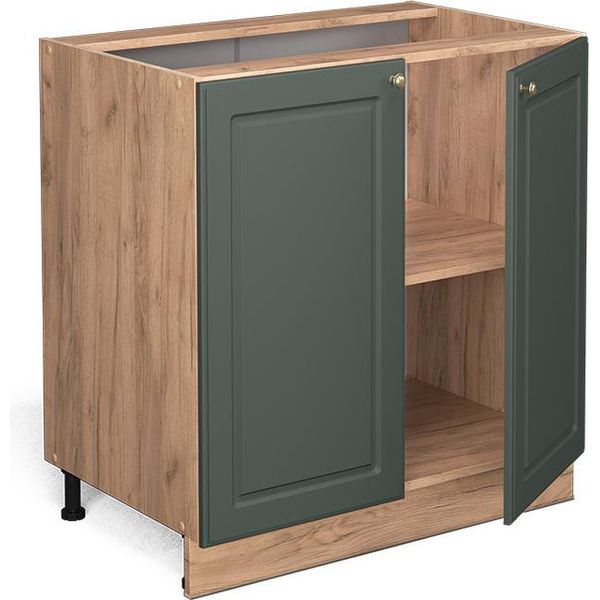 Vicco Mobiletto Base Cucina Fame-Line, 80 Cm Con Ripiano, Pl Rovere, Verde-Oro Country House/Quercia Dorata-image