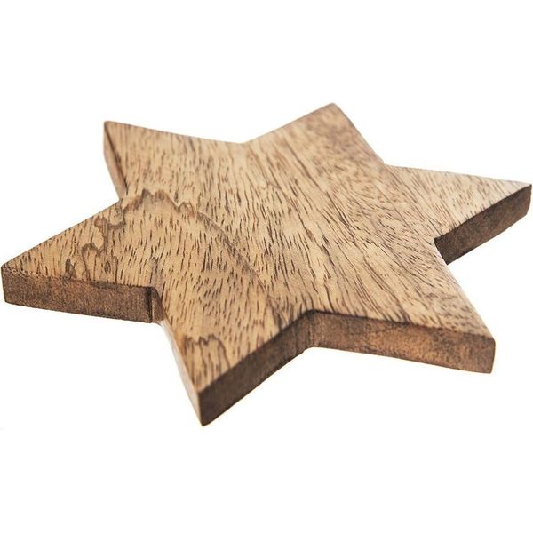 Sottobicchiere A Forma Di Stella In Legno Di Mango, Diametro 12,5 Cm-image